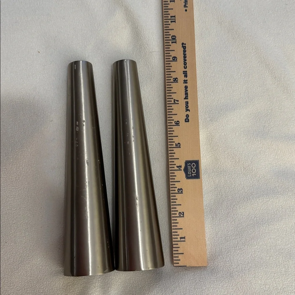 Pair of West Elm Silver Cone shaped Candle Holders